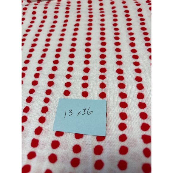 Red Polka Dot Flannel Fabric 13" X 36" For Sewing Crafts & DIY Projects - Picture 4 of 5